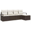 Sofa Sæt med pude med opbevaring 5 pcs Brun og Creme polyrattan