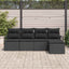 Sofa Sæt med pude med opbevaring 5 pcs Sort polyrattan