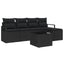 Sofa Sæt med pude med opbevaring 6 pcs Sort polyrattan