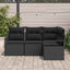 Sofa Sæt med pude med opbevaring 4 pcs Sort polyrattan
