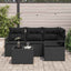Sofa Sæt med pude med opbevaring 5 pcs Sort polyrattan