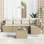 Havesofa Sæt med pude 6 pcs Beige og creme polyrattan