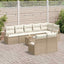 Havesofa Sæt med pude 9 pcs Beige og creme polyrattan