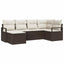 Sofa Sæt med pude med opbevaring 6 pcs Brun og Creme polyrattan