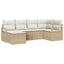 Sofa Sæt med pude 6 pcs Beige og creme polyrattan