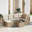 Sofa Sæt med pude 7 pcs Beige og creme polyrattan
