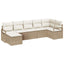 Sofa Sæt med pude 7 pcs Beige og creme polyrattan