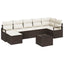 Sofa Sæt 8 stk. Brun og Creme polyrattan