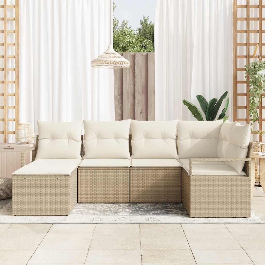 Sofa Sæt 8 stk. Beige og creme polyrattan