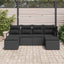 Sofa Sæt med pude med opbevaring 6 pcs Sort polyrattan