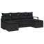 Sofa Sæt med pude med opbevaring 6 pcs Sort polyrattan