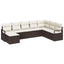 Sofa Sæt med pude med opbevaring 8 pcs Brun og Creme polyrattan