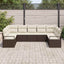 Havesofa Sæt med pude 9 pcs Brun og hvid polyrattan
