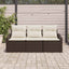 Havesofa Sæt med pude 3 pcs Brun og hvid polyrattan
