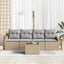 Sofa Sæt med pude med opbevaring 5 pcs Beige og grå polyrattan