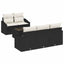 Sofa Sæt med pude med opbevaring 6 pcs Sort og Cream polyrattan
