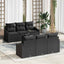 Sofa Sæt med pude med opbevaring 7 pcs Sort polyrattan