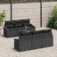 Sofa Sæt med pude med opbevaring 7 pcs Sort polyrattan