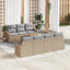 Sofa Sæt med pude med opbevaring 8 pcs Beige og grå polyrattan