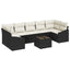 Sofa Sæt med pude med opbevaring 8 pcs Sort og Cream polyrattan