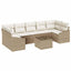 Sofa Sæt med pude 8 pcs Beige og creme polyrattan