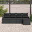 Sofa Sæt med pude med opbevaring 5 pcs Sort polyrattan