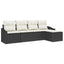 Sofa Sæt med pude med opbevaring 5 pcs Brun og Creme polyrattan