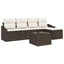 Sofa Sæt 6 stk. Brun og Creme polyrattan