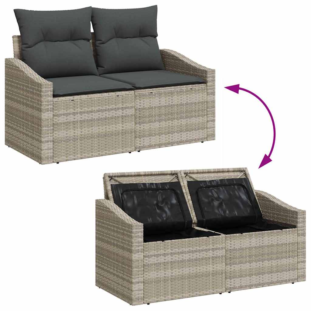 Sofa Sæt 6 stk. Lysegrå polyrattan