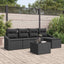 Sofa Sæt med pude med opbevaring 6 pcs Sort polyrattan