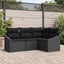 Havesofa Sæt 4 stk. Sort polyrattan