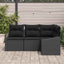 Havesofa Sæt 4 stk. Sort polyrattan