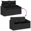 Havesofa Sæt med pude med opbevaring 5 pcs Sort polyrattan