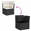 Havesofa Sæt med pude 5 pcs Sort og Hvid polyrattan