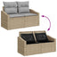 Havesofa Sæt med pude 5 pcs Beige og lys grå polyrattan