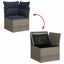 Havesofa Sæt med pude 5 pcs Grå og Marineblå polyrattan