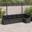 Havesofa Sæt med pude med opbevaring 6 pcs Sort polyrattan