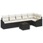 Havesofa Sæt med pude 7 pcs Brun og Creme polyrattan