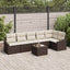 Havesofa Sæt med pude 7 pcs Brun og Creme polyrattan