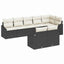 Havesofa Sæt med pude 8 pcs Sort og Hvid polyrattan