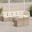 Havesofa Sæt med pude 9 pcs Beige og creme polyrattan