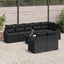 Havesofa Sæt med pude med opbevaring 9 pcs Sort polyrattan