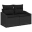 Have Spisebordssæt 6 pcs Sort Poly Rattan og pulverlakeret stål