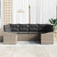Havesofa Sæt med opbevaring 6 pcs Grå polyrattan