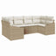 Havesofa Sæt med opbevaring 6 pcs Beige og creme polyrattan