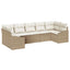 Havesofa Sæt med opbevaring 7 pcs Beige og creme polyrattan