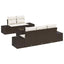 Havesofa Sæt med pude 6 pcs Brun og Creme polyrattan