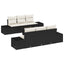 Havesofa Sæt med pude 8 pcs Sort og Cream polyrattan