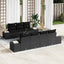 Havesofa Sæt med pude med opbevaring 8 pcs Sort polyrattan
