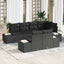 Havesofa Sæt med opbevaring 7 pcs Sort polyrattan